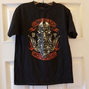 Long Beach Clothing Biker Graphic Tee Black Sz M